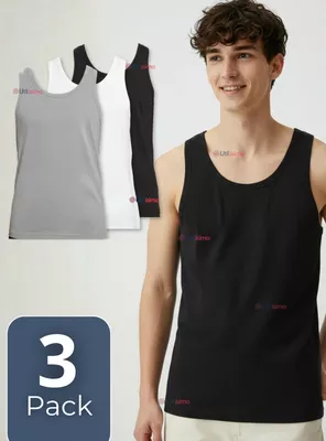 Pack 3 Camisetas Sin Manga Básicas Suaves 100% Algodón Colores Surtidos Hombre