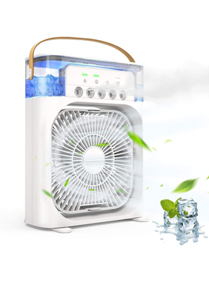 CLIMATIZADOR PORTÁTIL FRÍO 4 EN 1 VENTILADOR HUMIFICADOR ENFRIADOR LAMPARA LED 220V USB