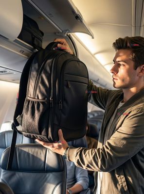 Imagen 1 del producto Mochila Viaje Cabina Impermeable Resistente Notebook 48cm Negro 25L