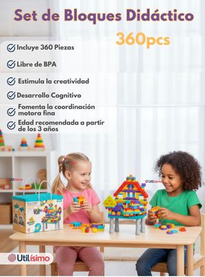 Imagen 2 del producto Juego Bloques de Construcción de 360 piezas para Niño o Niña