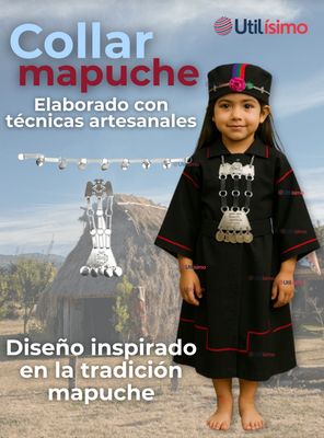 Imagen 2 del producto Collar Trapelacucha Mapuche Machi Aluminio Niñas Fiestas Patrias