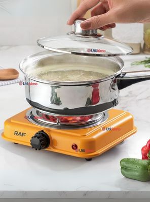 Cocina Eléctrica Portátil 1 Plato 1000W de Potencia Color Naranja