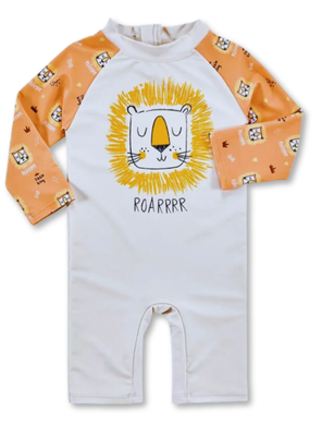 Traje De Baño Enterito Manga Larga Niño Jump Kids Leon