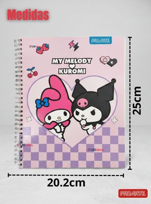 Imagen 2 del producto Pack 10 Cuadernos Universitario My Melody & Kuromi Proarte 7mm 100 Hojas Diseño Surtido