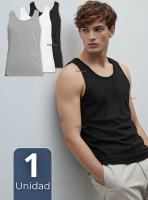 Camiseta Sin Manga Básica Suave 100% Algodón Colores Surtidos Niño Juvenil Hombre