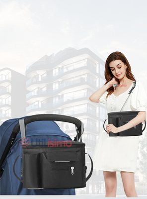 Bolso Maternal Mochila Para Coche Pañalera Bebé Mamá Negro