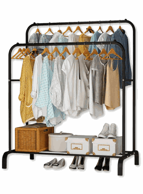 Perchero Organizador de Ropa Tendedero Acero Inoxidable Doble