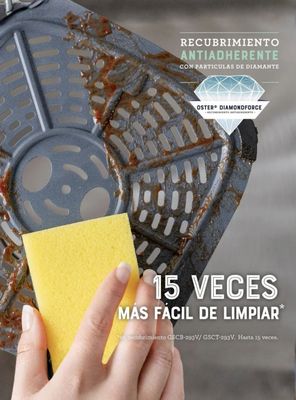 Imagen 2 del producto Oster® Freidora de Aire Manual, Recubrimiento Oster® DiamondForce, 4L de Capacidad  CKSTAF401MDF