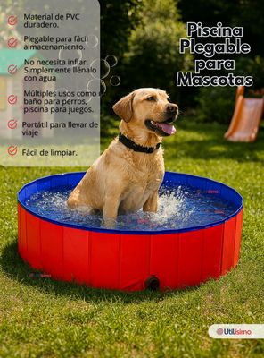 Imagen 2 del producto Piscina Bañera Portátil Plegable Para Perros 80x20cm