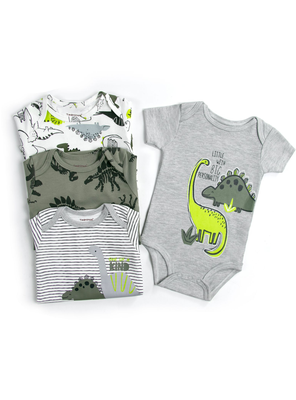 Imagen 2 del producto Pack 4 Bodys Niño Manga Corta Tedmimak 100% Dinosaurios Animados