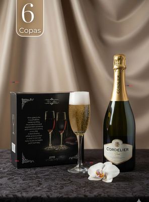 Set de 6 Copas de Champaña Espumante Capacidad 180 ml