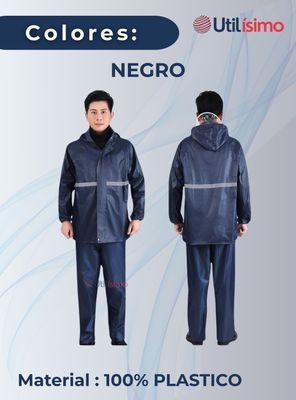 Imagen 2 del producto Poncho Impermeable Adulto Unisex Negro