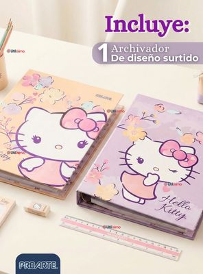 Imagen 2 del producto Archivador Lomo Ancho Formato A4 Carta 2 Anillos de Hello Kitty Diseño Surtido