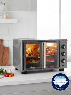 Horno con freidora de aire Oster® de 35 litros, puertas francesas, TSSTTV35FDMAFNS