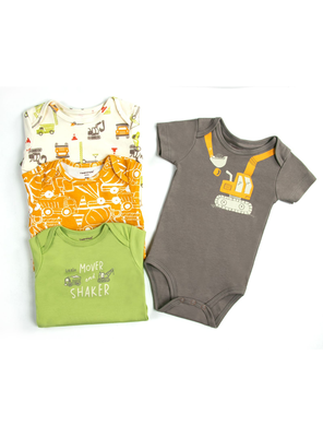 Imagen 2 del producto Pack 4 Bodys Niño Manga Corta Tedmimak 100% Algodón Estampado Transporte