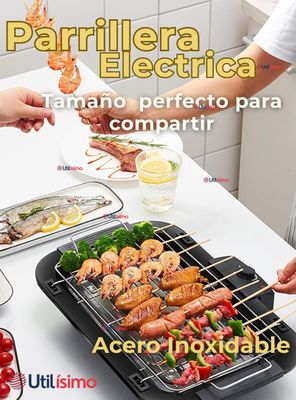 Imagen 2 del producto Parrillera Eléctrica Asador 2000W de Potencia Antiadherente Negro