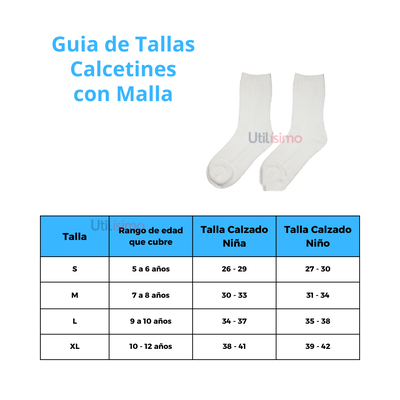 Imagen 2 del producto Pack 1 Calcetines de Niño Con Malla Color Blanco OMAS