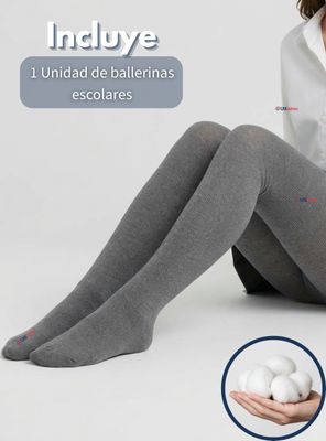 Imagen 2 del producto Ballerinas Escolares Niña Algodón Color Gris