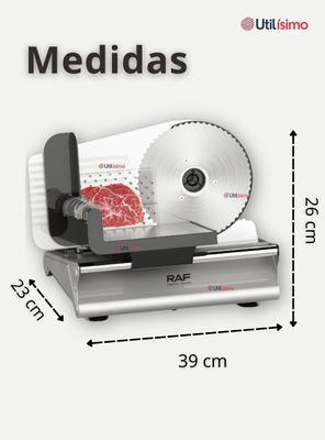 Imagen 2 del producto Rebanadora Cortadora Fiambre Carne Eléctrica RAF Color Plateado