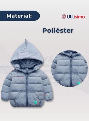 Imagen 2 del producto Parka Dinosaurio Con Capucha Manga Larga Niño Azul