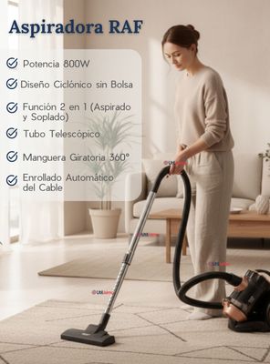 Imagen 2 del producto Aspiradora De Arrastre Alta Potencia De Succión 800w Sin Bolsa Ciclónica