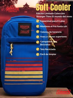 Imagen 2 del producto Soft Cooler Coleman Stranger Things™ de 6 Latas Bolso Mochila Color Azul