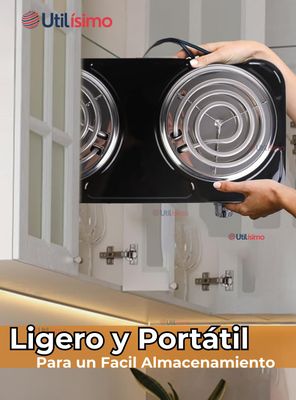 Imagen 2 del producto Cocina Eléctrica 2 Platos 2000w de Potencia Cocinilla Portátil Color Negro
