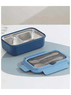 Fiambrera Contenedor Térmico 828 Ml Táper Hermético + Cubiertos Blue