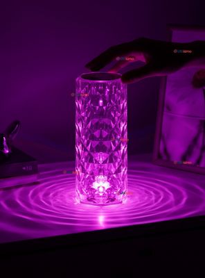 Lámpara de Cristal Táctil USB Transparente Para Mesa