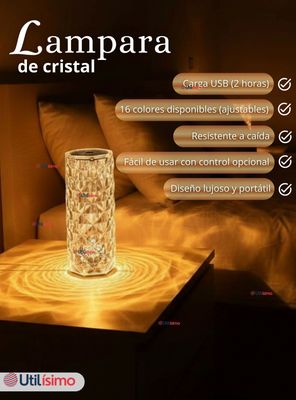 Imagen 2 del producto Lámpara de Cristal Táctil USB Transparente Para Mesa