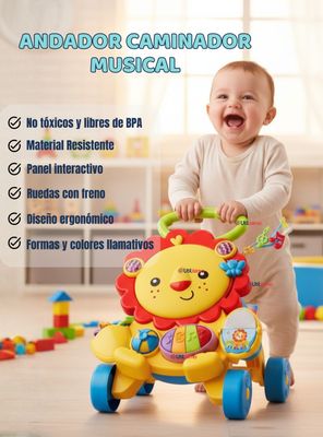 Imagen 2 del producto Andador Caminador Multifuncional Juguete Musical de León para Bebé Niña y Niño