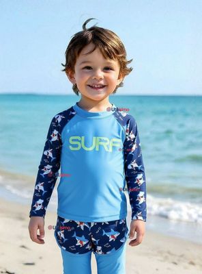 Imagen 1 del producto Traje De Baño Polera Manga Larga Con Pantalón Largo y Corto Niño de 3 a 11 Años Blue Surf