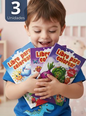 Imagen 1 del producto Pack 3 Libros Para Colorear Pintar Educativo Stickers Diseño Surtido