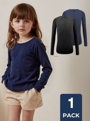 Imagen 1 del producto Camiseta Bambú Escolar Primera Capa Niña Polera Cuello redondo