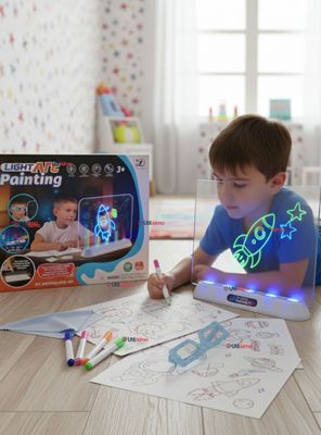 Imagen 1 del producto Pizarra Mágica Luz Led 3D Niño o Niña Plantillas de Dibujos