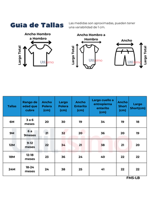 Imagen 2 del producto Set 3 Piezas Conjunto con Body sin Mangas Estampado Bebé Niña 6 a 24 Meses Floral Print