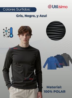 Imagen 2 del producto Pack 6 Camiseta Beatle Polar Manga Larga Primera Capa Hombre Polera Colores Surtidos