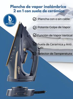 Imagen 2 del producto Plancha de vapor inalámbrica Oster® 2 en 1 suela de cerámica GCSTCC5000