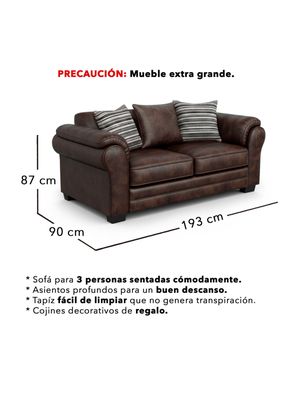 Imagen 2 del producto Sofá 3 Cuerpos XL Versión Premium Grandón Envejecido