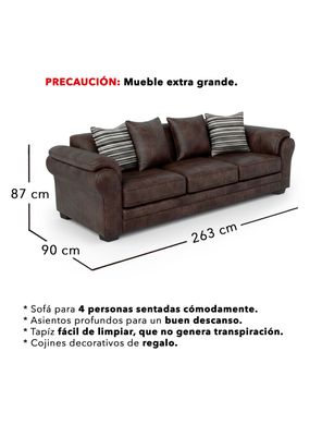 Imagen 2 del producto Living 8 Cuerpos 4+3+1 XL Versión Premium Grandón Envejecido