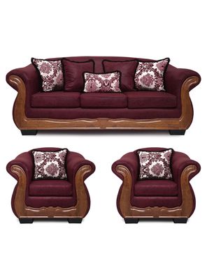 Living Con Resorte Estructural 6 Cuerpos 4+1+1 Grand Búfalo Envejecido Burdeo X Versión PREMIUM