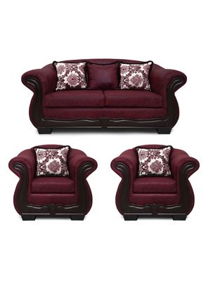 Living Con Resorte Estructural 5 Cuerpos 3+1+1 Grand Búfalo Envejecido Burdeo Versión PREMIUM