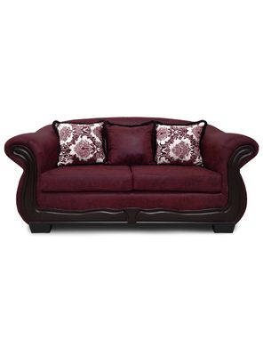 Sofá Con Resorte Estructural 3 Cuerpos Grand Búfalo Envejecido Burdeo Versión PREMIUM