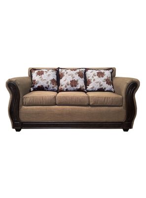 Sofá Con Resorte Estructural 3 Cuerpos Eleonor Tela Lisa