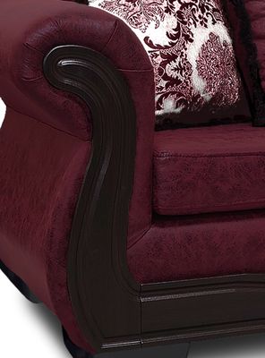 Imagen 2 del producto Living Con Resorte Estructural 7 Cuerpos 4+3 Grand Búfalo Envejecido Burdeo Versión PREMIUM