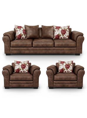 Living 6 Cuerpos 4+1+1 XL Con Resorte Estructural Grandón Envejecido