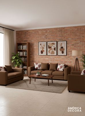 Imagen 2 del producto Living 8 Cuerpos 4+3+1 XL Con Resorte Estructural Palazzo Chenille