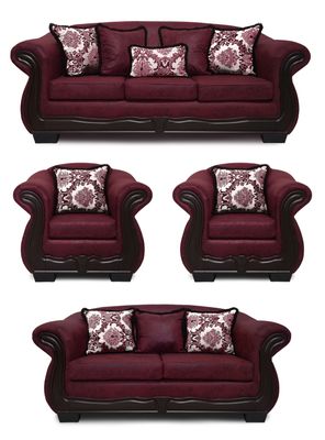 Living Con Resorte Estructural 9 Cuerpos 4+3+1+1 Grand Búfalo Envejecido Burdeo Versión PREMIUM