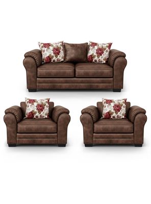 Living 5 Cuerpos 3+1+1 XL Con Resorte Estructural Grandón Envejecido