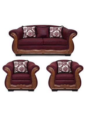 Living Con Resorte Estructural 5 Cuerpos 3+1+1 Grand Búfalo Envejecido Burdeo X Versión PREMIUM